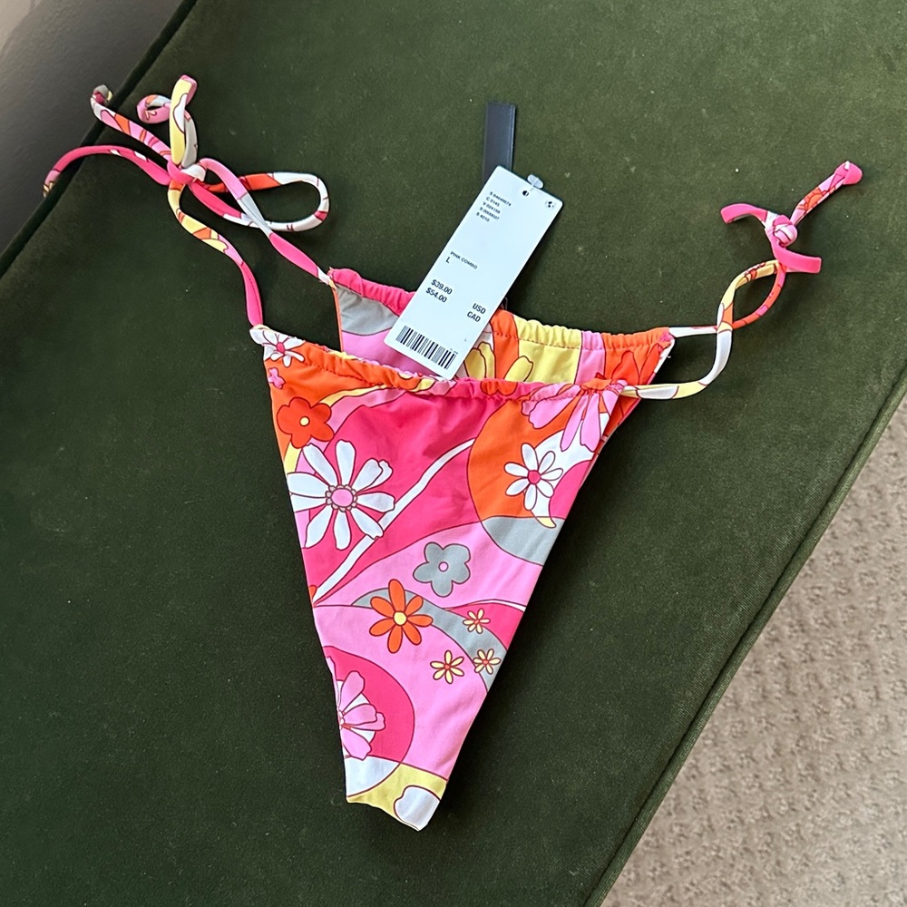 Floral Pink and Orange Urban Outfitters Bikini Bottoms